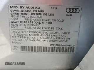 2018 Audi Q5 Premium Plus с VIN WA1BNAFY5J2097127, выставлен на аукционе Copart как лот 56577515 с пробегом Не указан миль и Списание • Salvage title. История ставок и продаж доступна на DreamBid. Изображение 13.