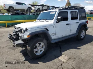 2018 Jeep Wrangler Unlimited Sport S with VIN 1C4HJXDN9JW279137, listed as a Copart auction lot 55357535 with 72,104 mi miles and Salvage title. Bid and sale history available at DreamBid. Image 1.