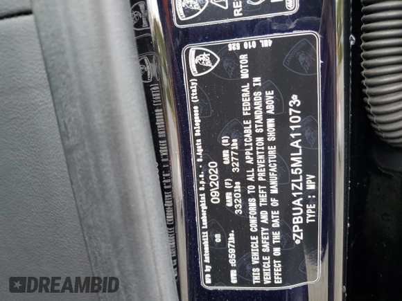 2021 Lamborghini Urus z VIN ZPBUA1ZL5MLA11073, wystawiony jako Copart lot #54892515 z przebiegiem 28 263 mil mil oraz Nie do naprawy • Non repairable. Historia ofert i sprzedaży dostępna na DreamBid. Obrazek 13.