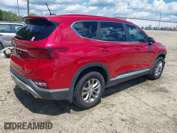 2020 Hyundai Santa Fe SE with VIN 5NMS23AD0LH154797, listed as a IAAI auction lot 42191317 with 80,526 mi miles and . Bid and sale history available at DreamBid. Image 4.