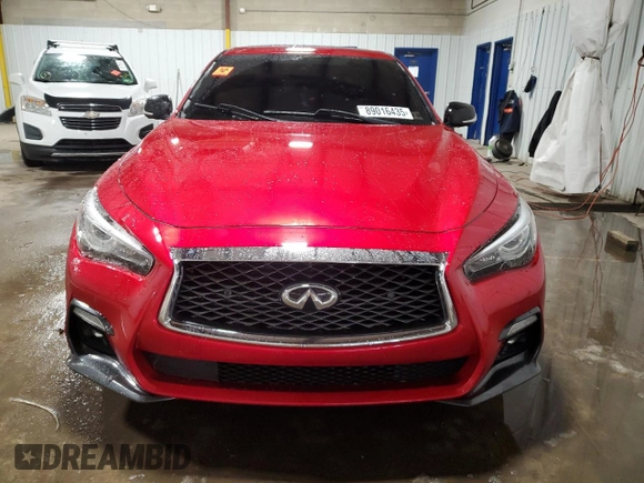 2020 Infiniti Q50 Red Sport 400 with VIN JN1FV7AR7LM660179, listed as a Copart auction lot 89016435 with 33,500 mi miles and Salvage Title. Bid and sale history available at carsss.com. Image 5.