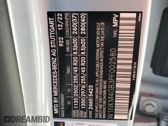 2023 Mercedes-Benz GLC with VIN W1NKM4GB3PF002580, listed as a Copart auction lot 77246444 with 0 mi miles and Salvage Title. Bid and sale history available at carsss.com. Image 13.