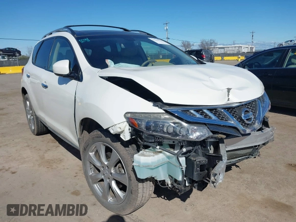 2012 Nissan Murano SL with VIN JN8AZ1MW0CW232649, listed as a IAAI auction lot 41698349 with 32,108 mi miles and . Bid and sale history available at DreamBid. Image 1.