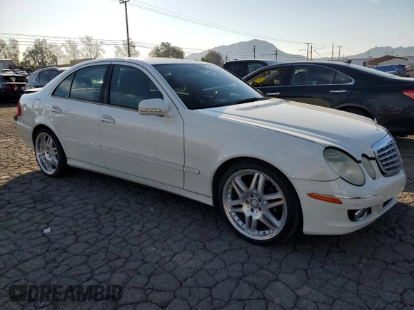 2007 Mercedes-Benz E 350 with VIN WDBUF56X97B002702, listed as a Copart auction lot 49986375 with 235,471 mi miles and Salvage Title. Bid and sale history available at DreamBid. Image 4.