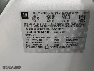 2017 GMC Terrain SLT with VIN 2GKFLUE38H6335445, listed as a Copart auction lot 50877545 with 111,197 mi miles and Salvage Title. Bid and sale history available at carsss.com. Image 13.