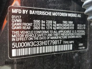 2017 BMW X4 xDrive28i with VIN 5UXXW3C33H0T79817, listed as a Copart auction lot 78091163 with 109,561 mi miles. Bid and sale history available at carsss.com. Image 15.