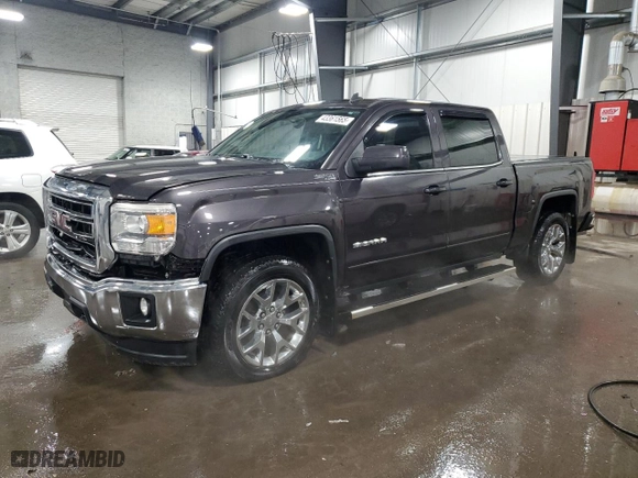 2014 GMC Sierra 1500 SLE with VIN 3GTU2UEC0EG327846, listed as a Copart auction lot 43361565 with 123,045 mi miles and Salvage Title. Bid and sale history available at carsss.com. Image 1.