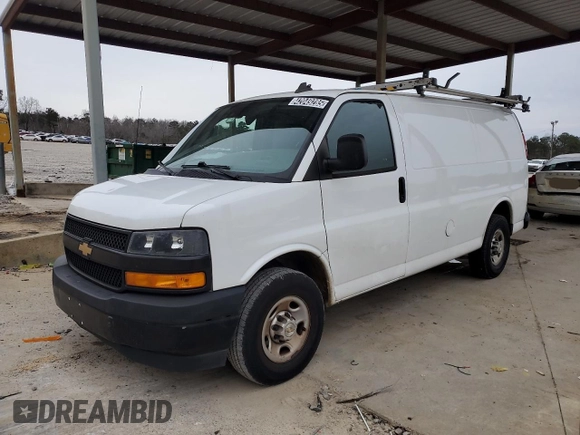 2020 Chevrolet Express Cargo Van with VIN 1GCWGAFP3L1263369, listed as a Copart auction lot 42049285 with 0 mi miles and Clean Title. Bid and sale history available at carsss.com. Image 1.