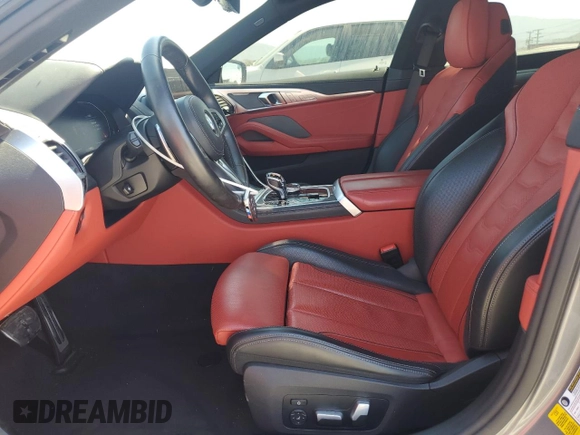 2024 BMW 8 Series 840i with VIN WBAGV2C08RCP97713, listed as a Copart auction lot 57355405 with 14,802 mi miles and Salvage title. Bid and sale history available at DreamBid. Image 7.