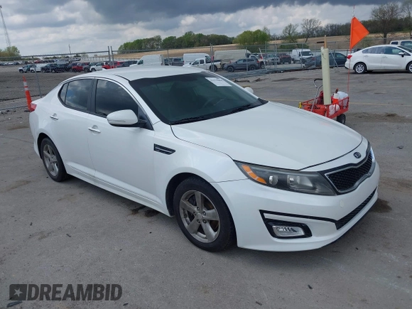 2015 Kia Optima LX with VIN KNAGM4A75F5640302, listed as a IAAI auction lot 42179864 with 95,891 mi miles and . Bid and sale history available at DreamBid. Image 1.