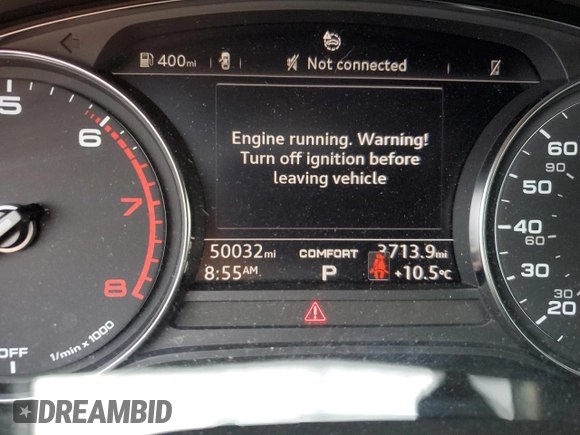 2018 Audi A5 Premium Plus with VIN WAUTNAF51JA091151, listed as a Copart auction lot 49102415 with 50,032 mi miles and Salvage Title. Bid and sale history available at DreamBid. Image 9.