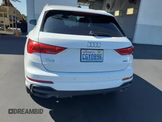 2023 Audi Q3 S line Premium with VIN WA1DECF34P1106228, listed as a IAAI auction lot 42734425 with 52,167 mi miles and . Bid and sale history available at DreamBid. Image 47.