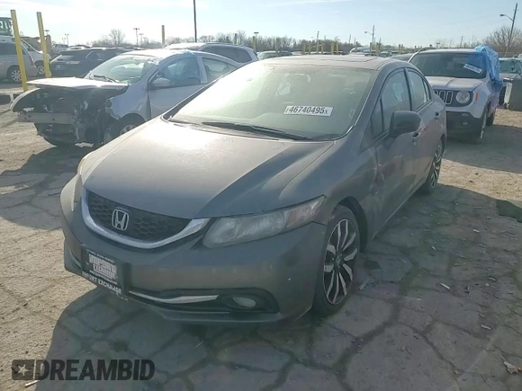 2015 Honda Civic EX-L with VIN 19XFB2F99FE224146, listed as a Copart auction lot 46740495 with 57,004 mi miles and Salvage Title. Bid and sale history available at carsss.com. Image 13.