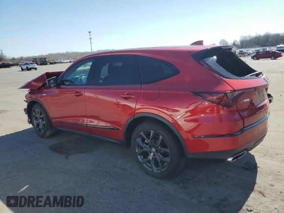 2023 Acura MDX w/A-Spec Package with VIN 5J8YE1H00PL006860, listed as a Copart auction lot 48846225 with 0 mi miles and Salvage Title. Bid and sale history available at carsss.com. Image 2.