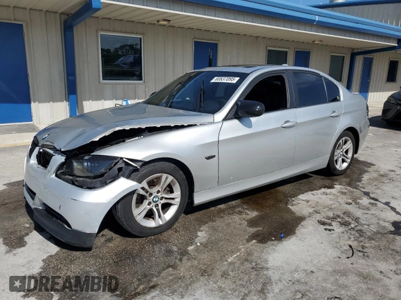 2008 BMW 3 Series 328i with VIN WBAVA37508NL53940, listed as a Copart auction lot 60837095 with 159,811 mi miles and Salvage title. Bid and sale history available at DreamBid. Image 1.