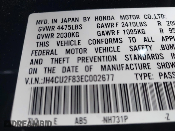 2014 Acura TSX Special Edition with VIN JH4CU2F83EC002677, listed as a IAAI auction lot 41961740 with 149,976 mi miles and . Bid and sale history available at DreamBid. Image 9.