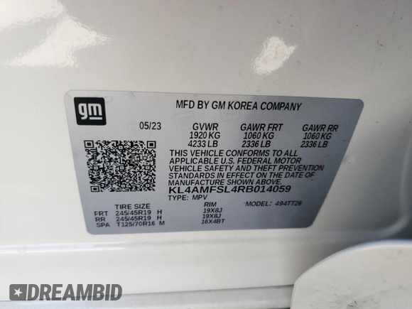 2024 Buick Encore GX Avenir z VIN KL4AMFSL4RB014059, wystawiony jako Copart lot #57218775 z przebiegiem 5 515 mil mil oraz Szkoda całkowita • Salvage title. Historia ofert i sprzedaży dostępna na DreamBid. Obrazek 14.
