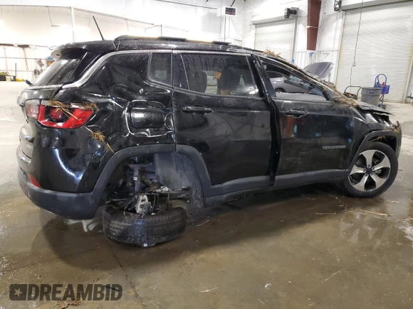 2018 Jeep Compass Latitude with VIN 3C4NJDBB1JT259366, listed as a Copart auction lot 48761085 with 56,190 mi miles and Salvage Title. Bid and sale history available at DreamBid. Image 3.
