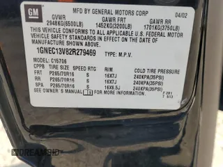 2002 Chevrolet Tahoe LS with VIN 1GNEC13V82R279469, listed as a Copart auction lot 81807564 with 350,665 mi miles and Salvage Title. Bid and sale history available at carsss.com. Image 13.