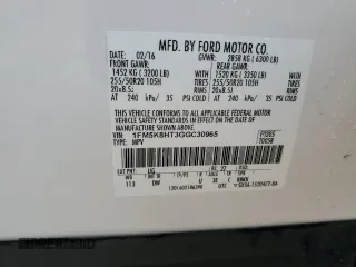 2016 Ford Explorer Platinum с VIN 1FM5K8HT3GGC30965, выставлен на аукционе Copart как лот 58735995 с пробегом 105 703 миль миль и Списание • Salvage title. История ставок и продаж доступна на DreamBid. Изображение 13.