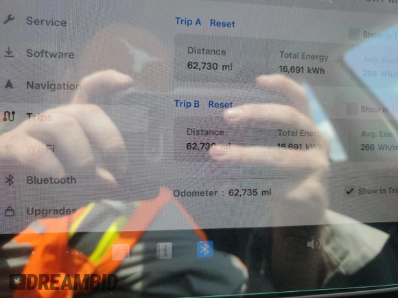 2018 Tesla Model 3 Long Range Battery with VIN 5YJ3E1EA6JF047204, listed as a Copart auction lot 54876935 with 62,735 mi miles and Salvage Title. Bid and sale history available at DreamBid. Image 9.
