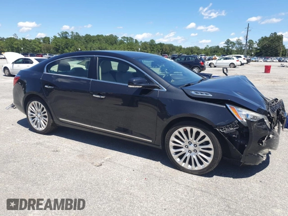 2015 Buick LaCrosse Premium II with VIN 1G4GF5G35FF224943, listed as a Copart auction lot 66377424 with 120,387 mi miles and Salvage Title. Bid and sale history available at DreamBid. Image 4.