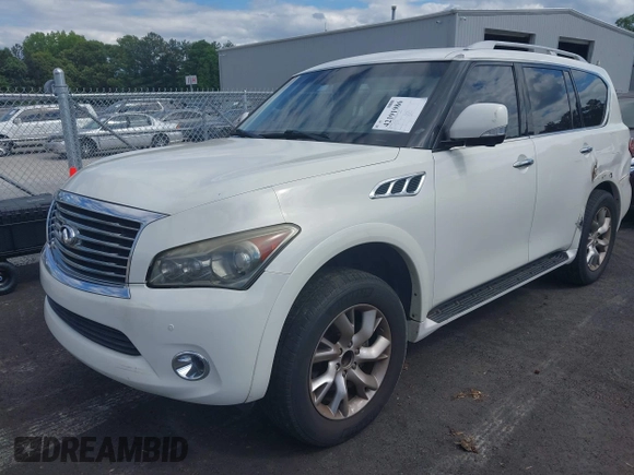2012 Infiniti QX56 7-passenger with VIN JN8AZ2NF2C9519509, listed as a IAAI auction lot 42191986 with 190,131 mi miles and . Bid and sale history available at DreamBid. Image 2.