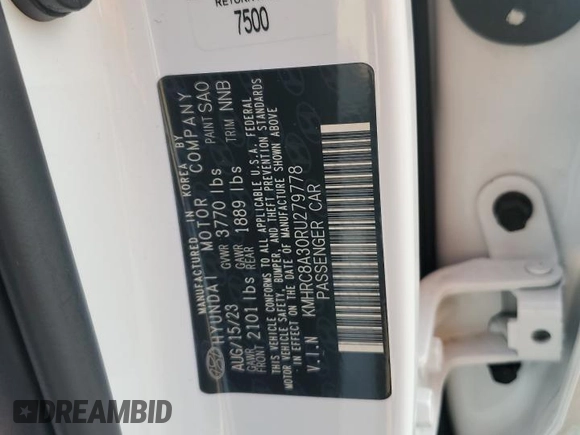2024 Hyundai Venue Limited with VIN KMHRC8A30RU279778, listed as a Copart auction lot 59557425 with 5,838 mi miles and Salvage title. Bid and sale history available at DreamBid. Image 14.