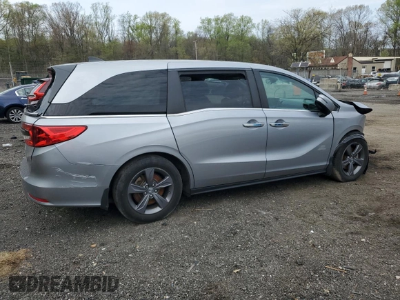 2022 Honda Odyssey EX with VIN 5FNRL6H53NB017028, listed as a Copart auction lot 53077075 with Not Provided miles and Salvage Title. Bid and sale history available at DreamBid. Image 3.