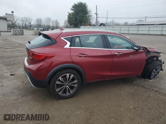 2017 Infiniti QX30 Luxury with VIN SJKCH5CR4HA035947, listed as a Copart auction lot 46508454 with 96,555 mi miles and Salvage Title. Bid and sale history available at carsss.com. Image 3.