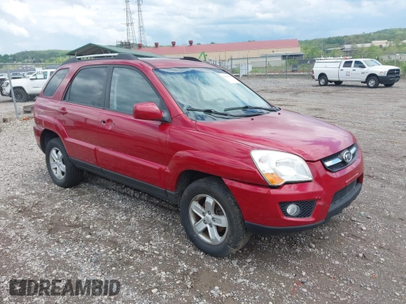 2009 Kia Sportage LX with VIN KNDJE723597634012, listed as a IAAI auction lot 42188447 with 205,040 mi miles. Bid and sale history available at carsss.com. Image 1.