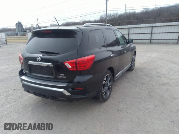 2017 Nissan Pathfinder Platinum with VIN 5N1DR2MM4HC613468, listed as a IAAI auction lot 41790510 with 99,684 mi miles and . Bid and sale history available at DreamBid. Image 4.