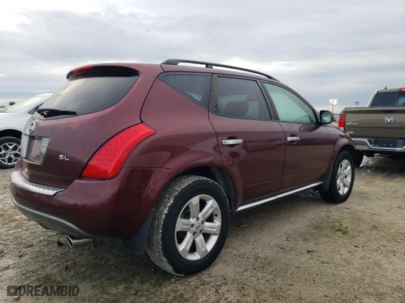 2007 Nissan Murano SL with VIN JN8AZ08T27W516493, listed as a Copart auction lot 74362214 with 67,007 mi miles and Salvage Title. Bid and sale history available at carsss.com. Image 3.