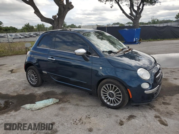 2013 FIAT 500 Lounge with VIN 3C3CFFCR2DT572208, listed as a Copart auction lot 52073205 with 83,822 mi miles and Salvage title. Bid and sale history available at DreamBid. Image 4.
