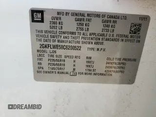 2012 GMC Terrain SLT-2 with VIN 2GKFLWE58C6200522, listed as a Copart auction lot 60616405 with 198,559 mi miles and Salvage title. Bid and sale history available at DreamBid. Image 13.