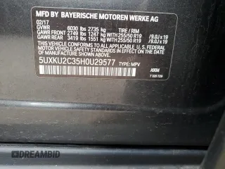 2017 BMW X6 xDrive35i with VIN 5UXKU2C35H0U29577, listed as a Copart auction lot 36646613 with 51,359 mi miles. Bid and sale history available at carsss.com. Image 13.