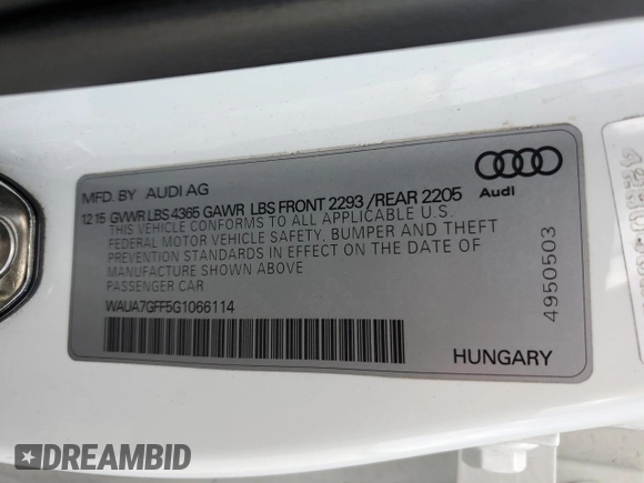 2016 Audi A3 1.8T Premium with VIN WAUA7GFF5G1066114, listed as a Copart auction lot 70487583 with 100,474 mi miles. Bid and sale history available at carsss.com. Image 13.