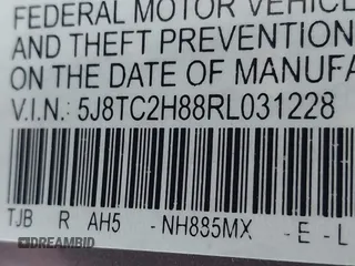 2024 Acura RDX Advance with VIN 5J8TC2H88RL031228, listed as a IAAI auction lot 40833242 with Not provided miles and . Bid and sale history available at DreamBid. Image 9.