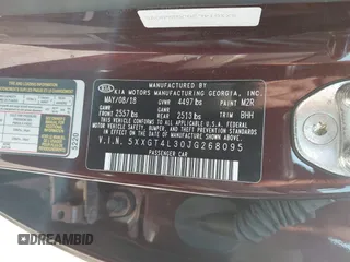 2018 Kia Optima LX z VIN 5XXGT4L30JG268095, wystawiony jako IAAI lot #42411812 z przebiegiem 119 150 mil mil oraz . Historia ofert i sprzedaży dostępna na DreamBid. Obrazek 9.