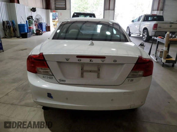 2013 Volvo C70 T5 with VIN YV1672MC1DJ140462, listed as a Copart auction lot 46996705 with 59,847 mi miles and Salvage Title. Bid and sale history available at carsss.com. Image 6.