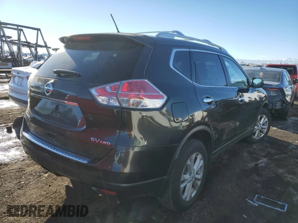 2015 Nissan Rogue S with VIN KNMAT2MVXFP528884, listed as a Copart auction lot 87946055 with 144,005 mi miles and Salvage Title. Bid and sale history available at carsss.com. Image 3.