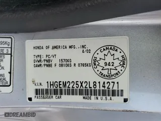 2002 Honda Civic LX with VIN 1HGEM225X2L814271, listed as a Copart auction lot 43064685 with 336,492 mi miles and Salvage Title. Bid and sale history available at carsss.com. Image 12.