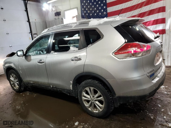 2015 Nissan Rogue SV with VIN KNMAT2MV6FP563115, listed as a Copart auction lot 44843195 with 115,616 mi miles and Salvage Title. Bid and sale history available at carsss.com. Image 2.