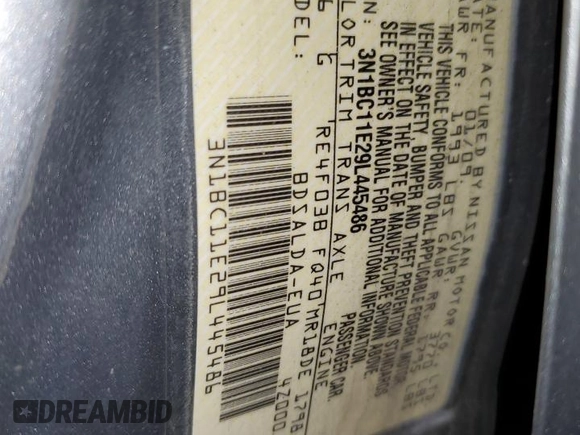 2009 Nissan Versa S with VIN 3N1BC11E29L445486, listed as a Copart auction lot 51532695 with Not Provided miles and Salvage Title. Bid and sale history available at DreamBid. Image 13.