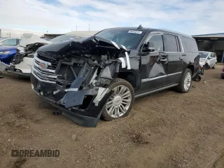2018 Cadillac Escalade ESV Platinum z VIN 1GYS4KKJ0JR285501, wystawiony jako Copart lot #86840614 z przebiegiem 69 680 mil mil oraz Szkody całkowita. Historia ofert i sprzedaży dostępna na DreamBid. Obrazek 1.