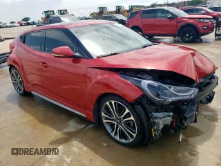 2016 Hyundai Veloster Turbo with VIN KMHTC6AE1GU273481, listed as a Copart auction lot 59571615 with 117,232 mi miles and Salvage title. Bid and sale history available at DreamBid. Image 4.