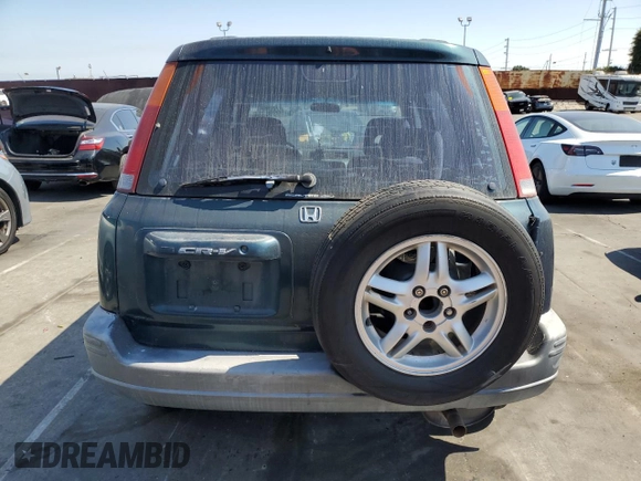 1997 Honda CR-V with VIN JHLRD1858VC057492, listed as a Copart auction lot 59996334 with 209,965 mi miles and Salvage Title. Bid and sale history available at carsss.com. Image 6.