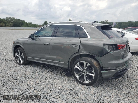 2021 Audi Q3 S line Premium with VIN WA1DECF39M1072069, listed as a Copart auction lot 56298265 with 35,763 mi miles and Salvage title. Bid and sale history available at DreamBid. Image 2.