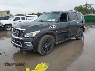 2016 Infiniti QX80 with VIN JN8AZ2NE4G9121795, listed as a Copart auction lot 69585904 with 158,465 mi miles and Salvage Title. Bid and sale history available at carsss.com. Image 1.