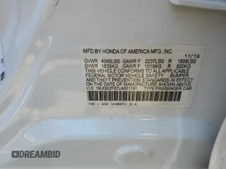 2020 Acura ILX Premium with VIN 19UDE2F87LA001741, listed as a Copart auction lot 55400885 with 58,344 mi miles and Salvage title. Bid and sale history available at DreamBid. Image 12.